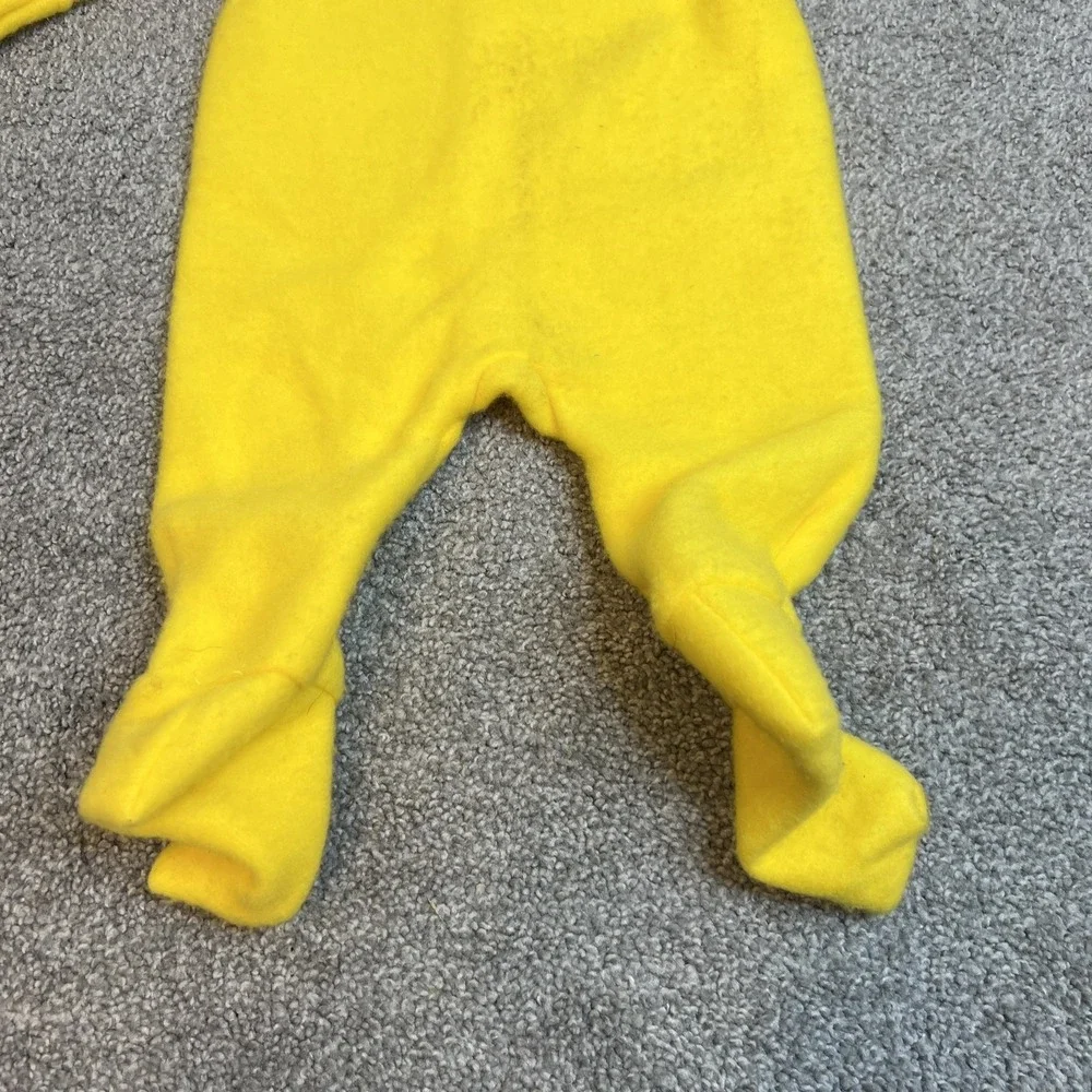 vtg Disney Winnie The Pooh bodysuit 12-18 Months Yellow‎ Hooded Fleece 80s 90s